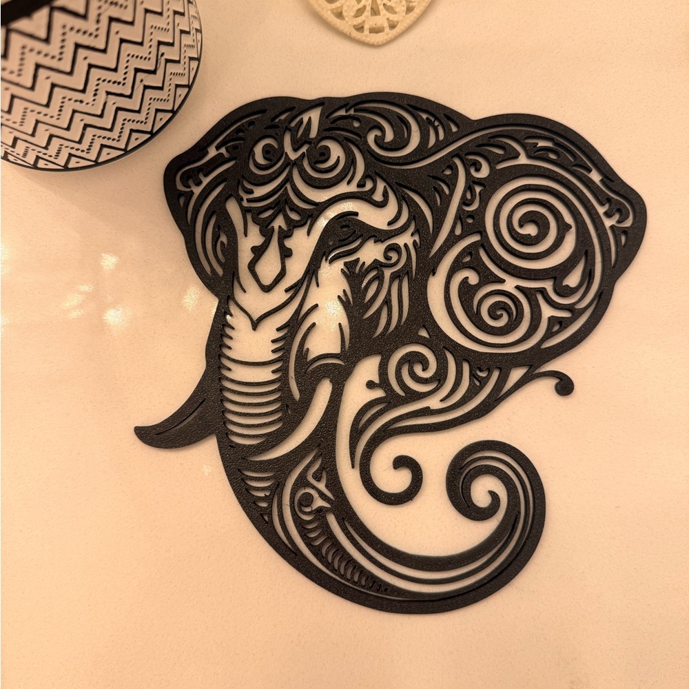 Stunning Black Elephant Wall Art Decor - Picture 2 of 2